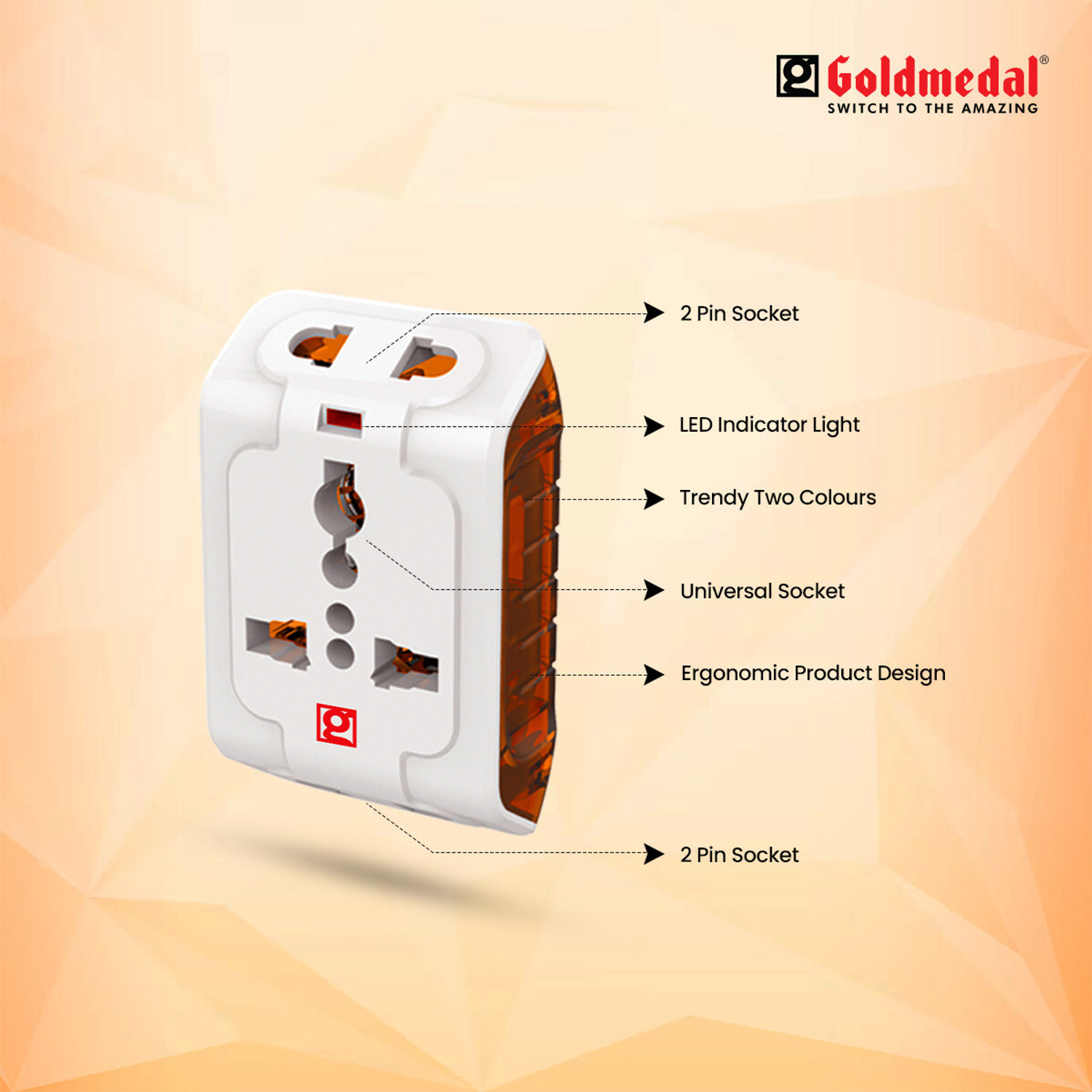 Image of Goldmedal Spice Multi Plug | Travel Adaptor | 1 Socket Extension Boards