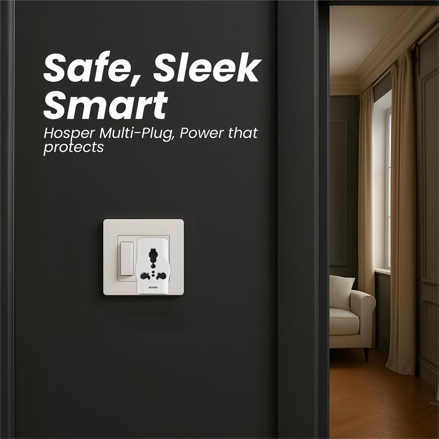 Image of Hosper 6 AMP to 16 AMP Multi Plug Adapter - Converts 6A Socket to 16A (Pack of 5) 5 Socket Extension Boards