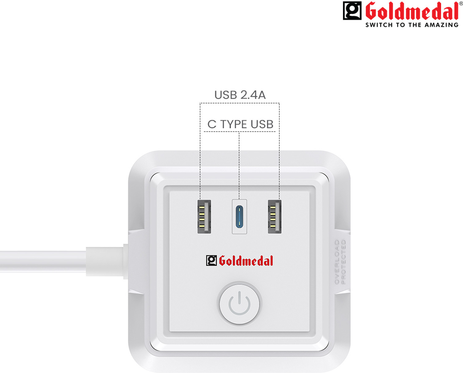 Image of Goldmedal Turbocharge 4+3 Power Strip 4 Socket Extension Boards