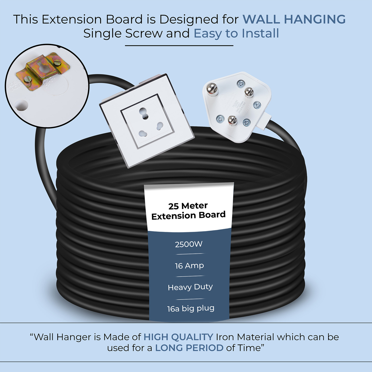 Image of HI-FI Inba Innovation 16A Heavy 3 Pin Top 1 Socket Extension Boards
