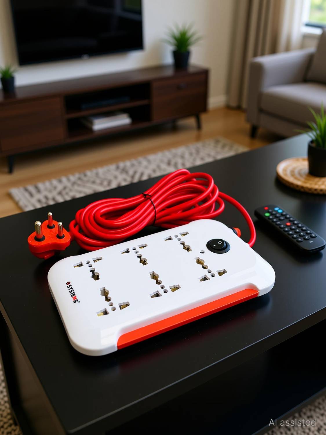 eSYSTEMS Led Indicator, Master Switch Cord 4.6 Meter 6 Amp 6  Socket Extension Boards