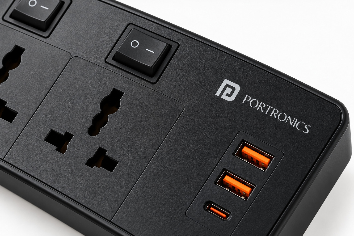 Image of Portronics POR 3440 6 Socket Extension Boards (Black, 2 m, With USB Port)