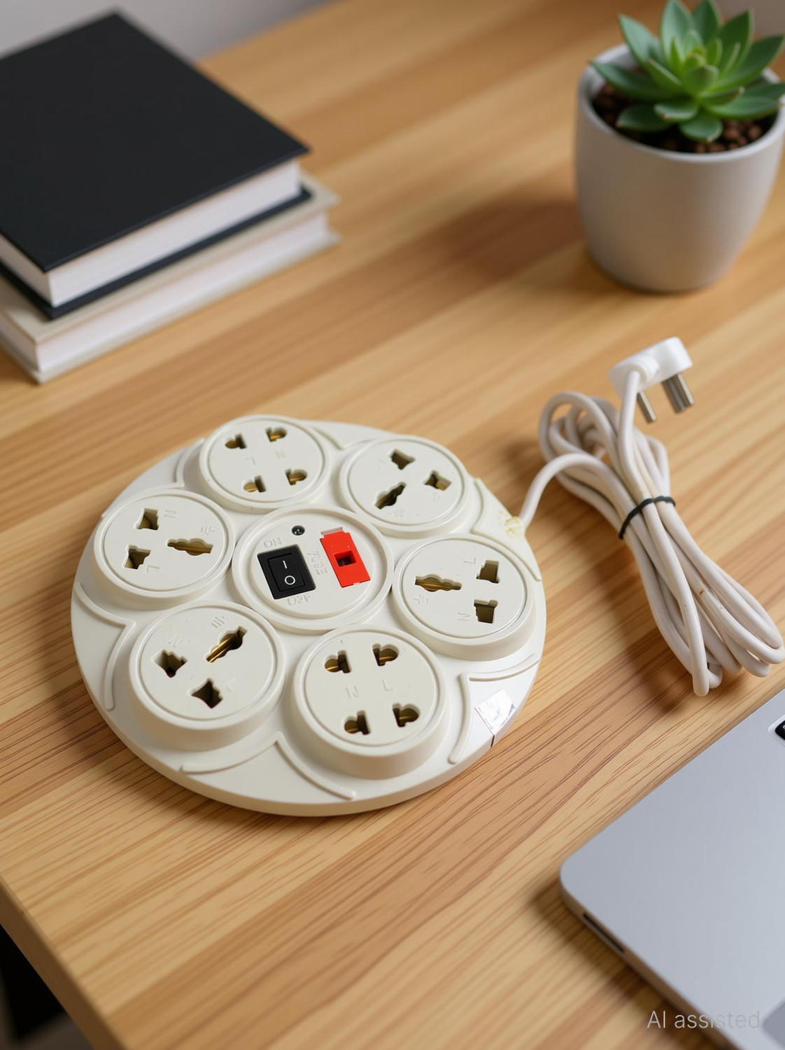 Image of TELXMO ELECTRIC 6 Round White 6 Socket Extension Boards