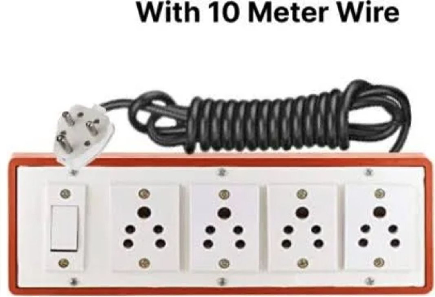 BAHUL BAHUL 4 Socket Extension Board 10 Meter Wire ISI Parts 4 Socket Extension Boards