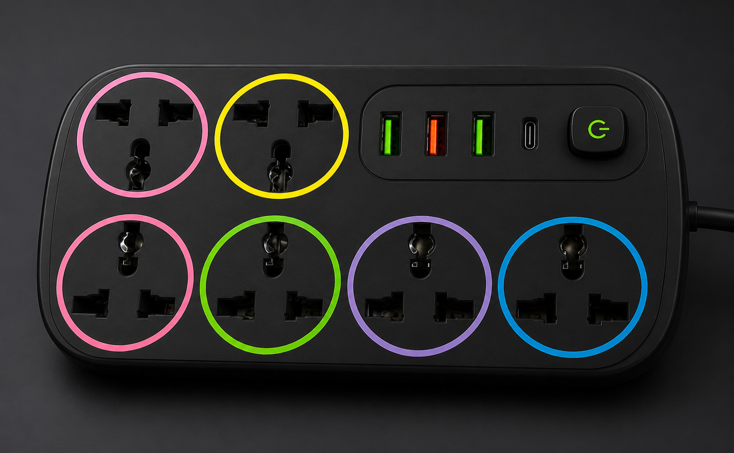 Image of FERVIK black 6 Socket Extension Boards