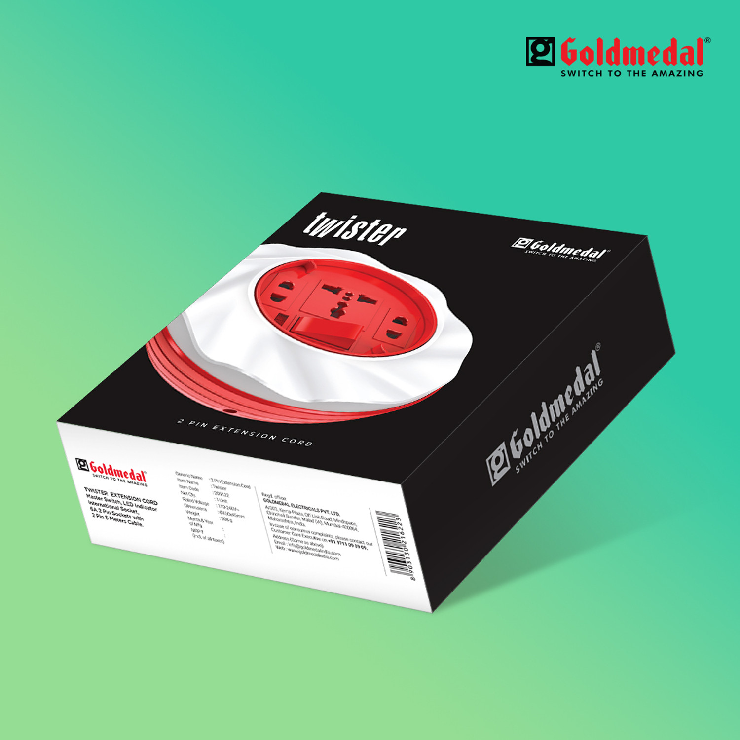 Image of Goldmedal Twister 16a 3 Socket Extension Boards
