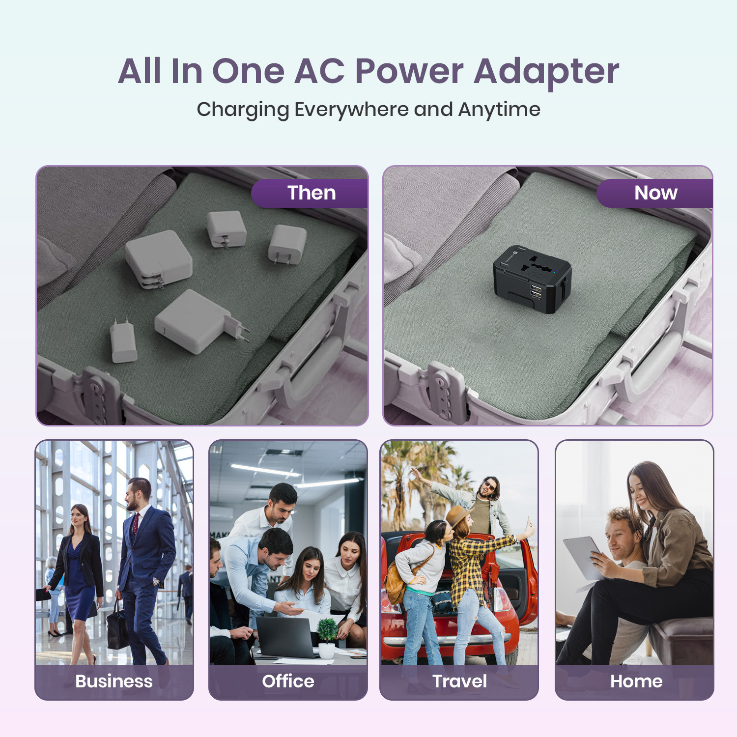 Image of Portronics Juicemate 2 12W All In One Universal International Travel Adaptor,2X USB-A Port 1 Socket Extension Boards