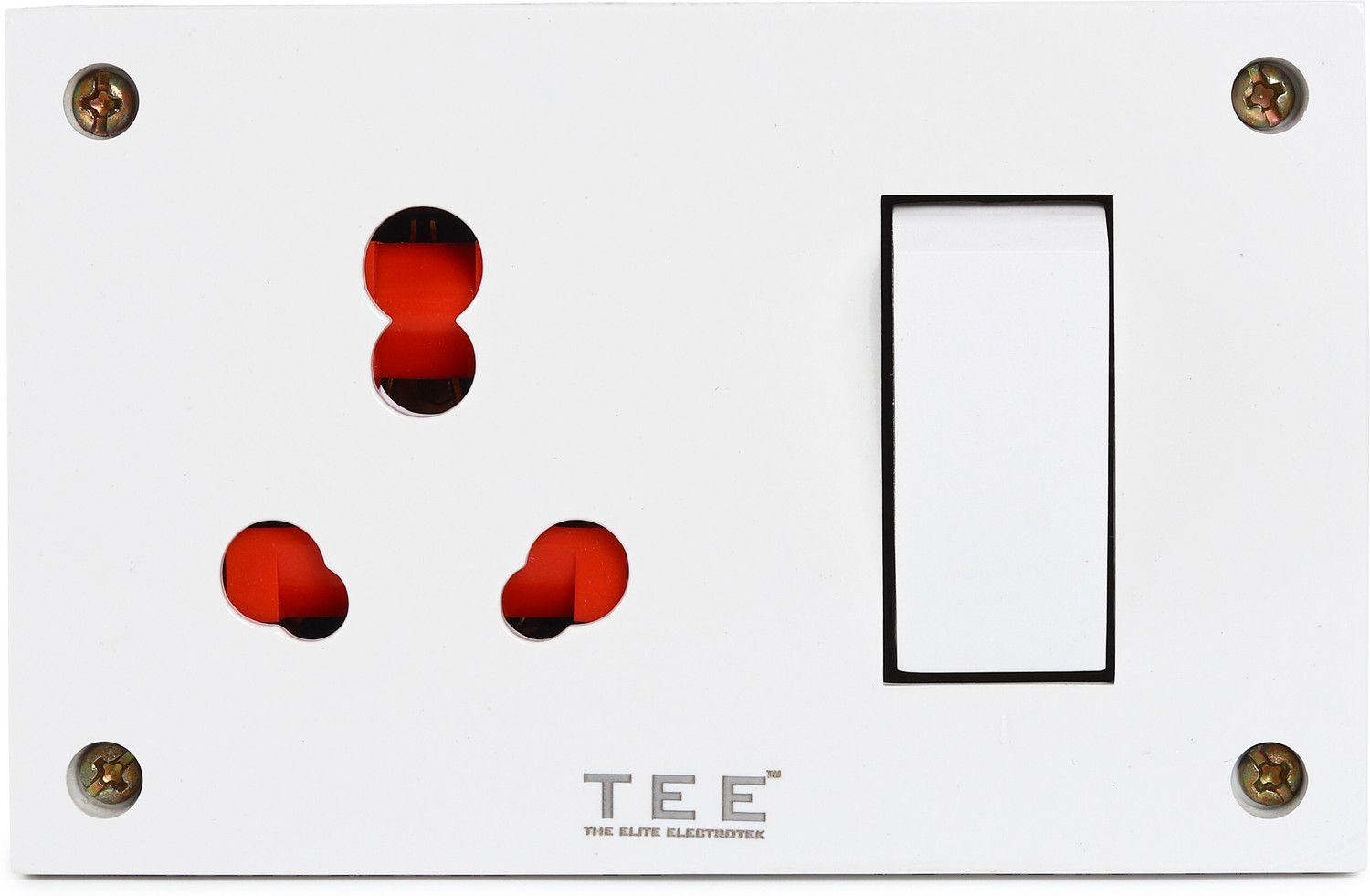 Image of The Elite Electrotek Shutter Combined Switch Socket Board Heavy-Duty Wall Mount Power Box 1 Socket Extension Boards