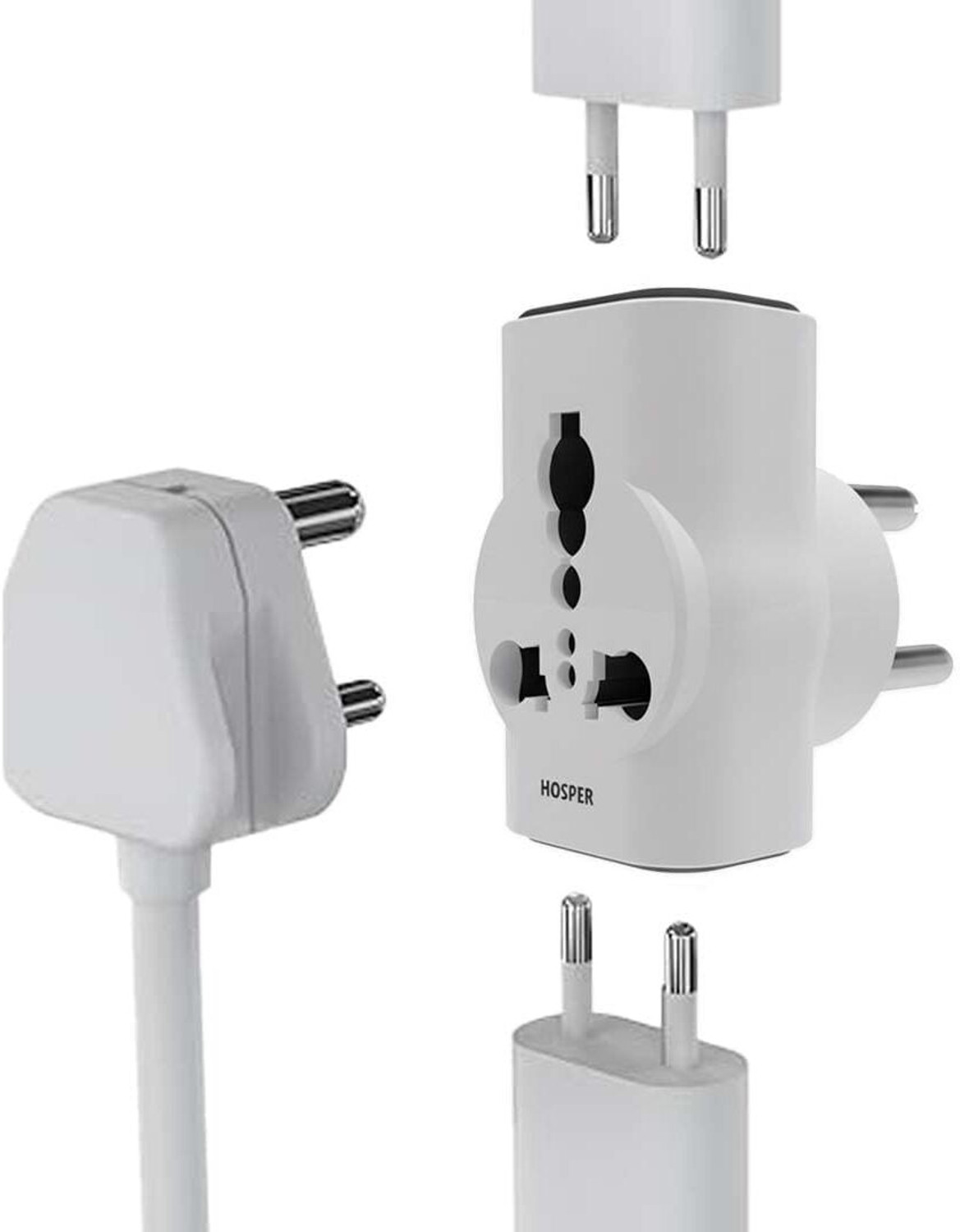 Image of Hosper 6 AMP to 16 AMP Multi Plug Adapter - Converts 6A Socket to 16A (Pack of 5) 5 Socket Extension Boards