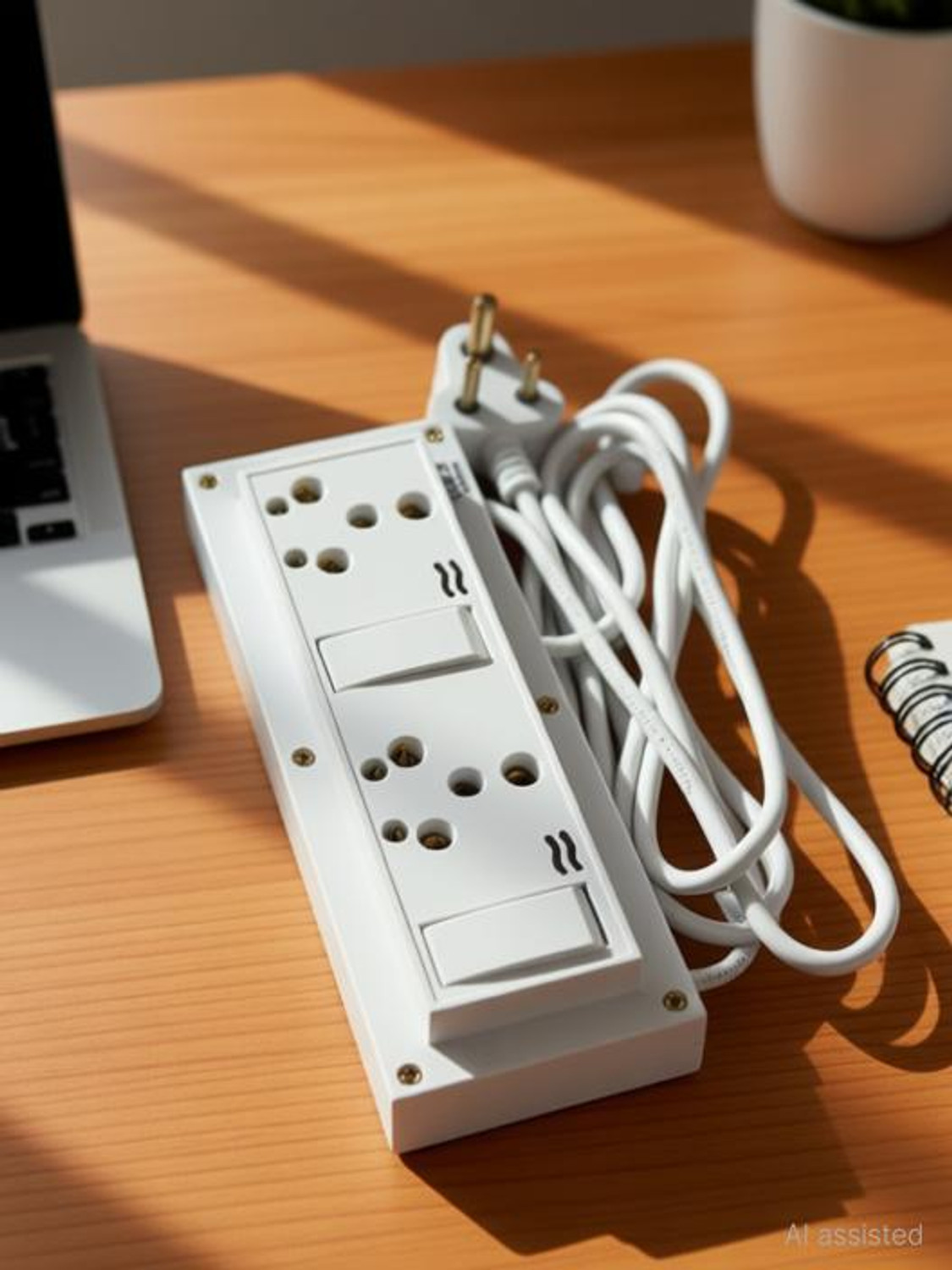 Congo 2 Socket 16 amp Power Box Strip Extension Board with Individual Switches, Extension Cord Wire (2 Meter Long Wire) 2  Socket Extension Boards