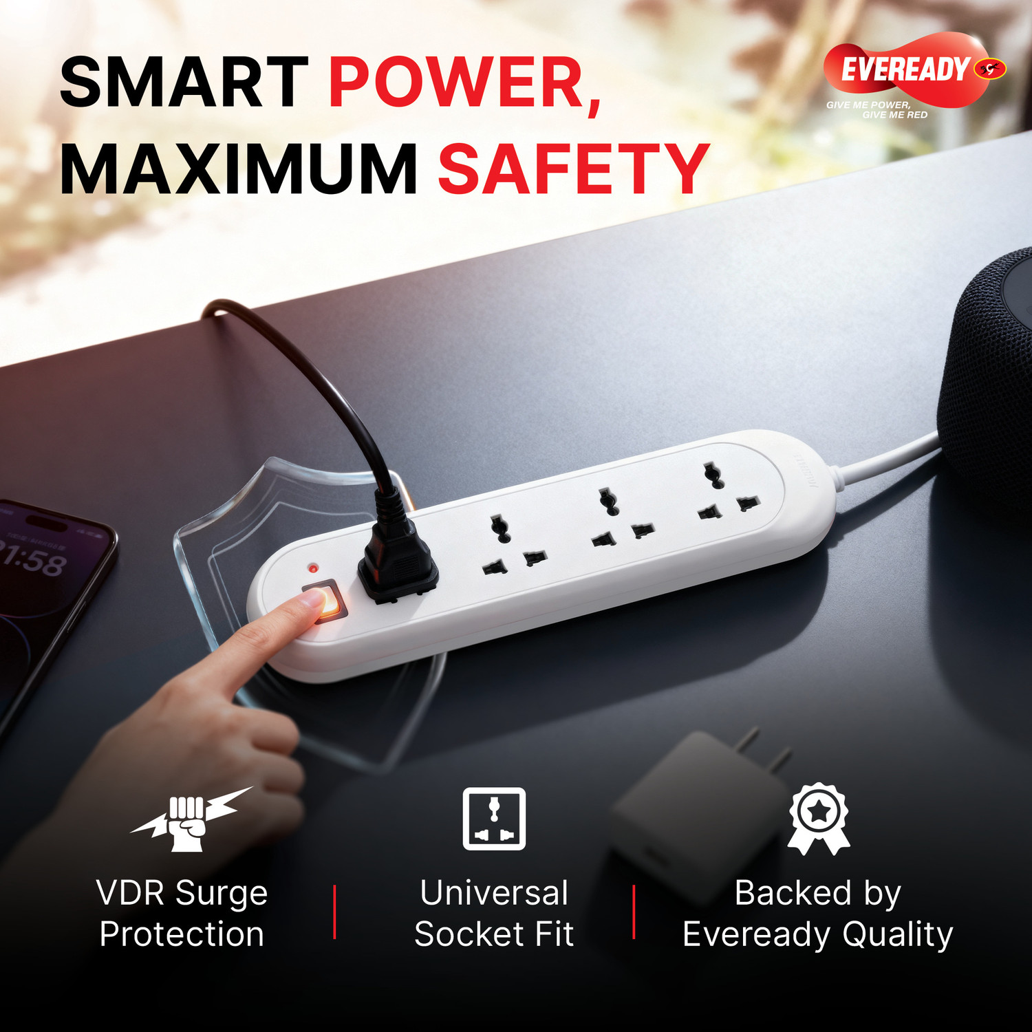 Image of EVEREADY Everprotect NEO Spike Guard - X4 (4 meter) 4 Socket Extension Boards