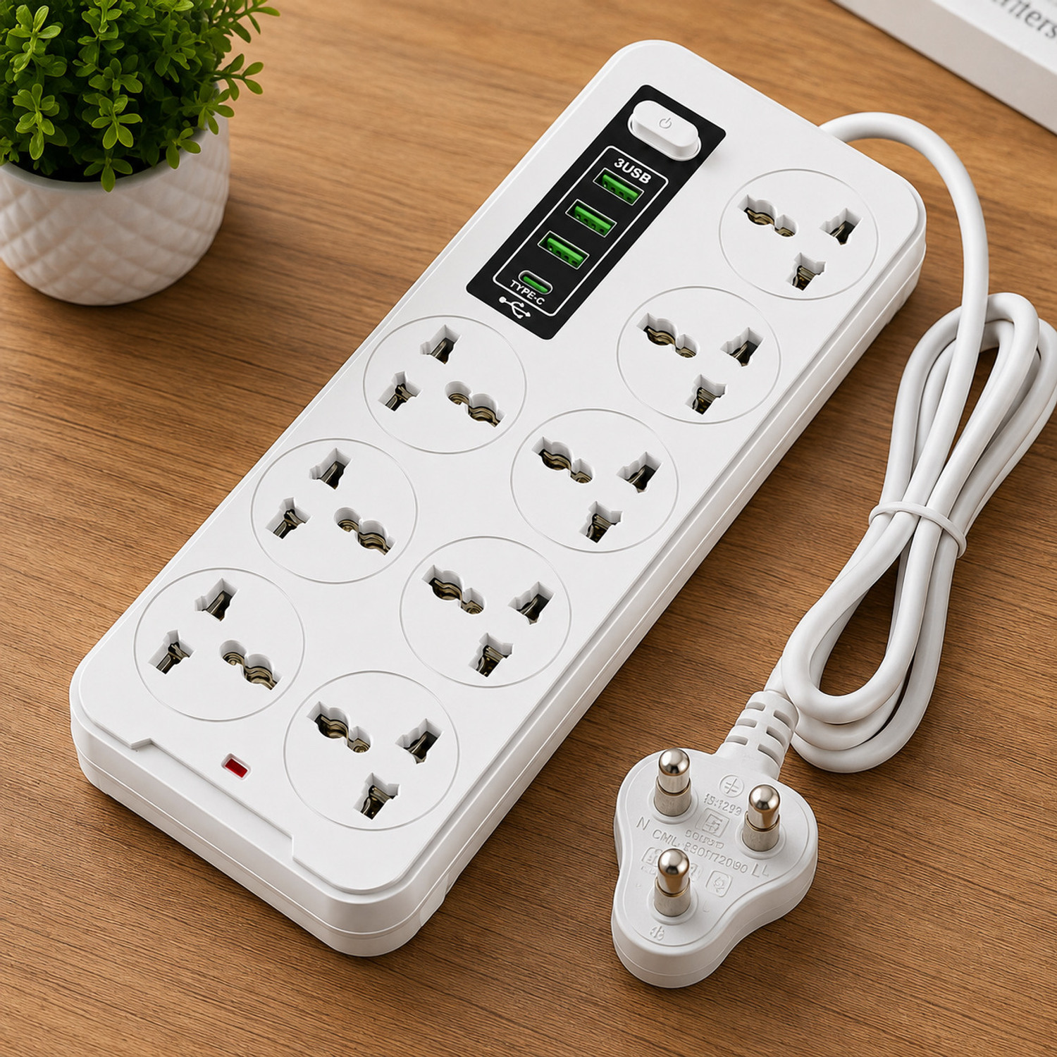 Image of FERVIK Power Plate 2500W 4+8 Socket Extension Boards 8 Socket Extension Boards