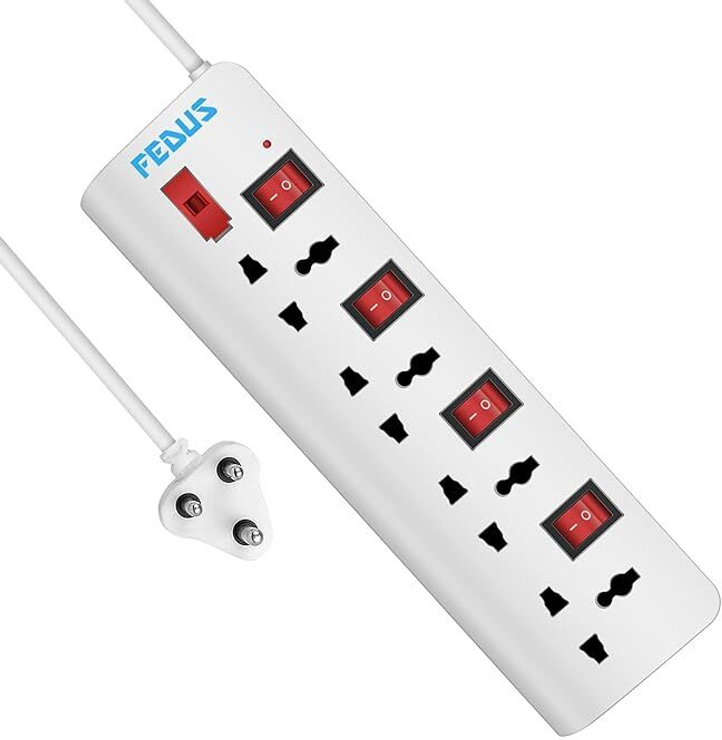 Image of Fedus Extension Boards with Switch Long Wire Surge Protectors Spike Buster 4 Socket Extension Boards
