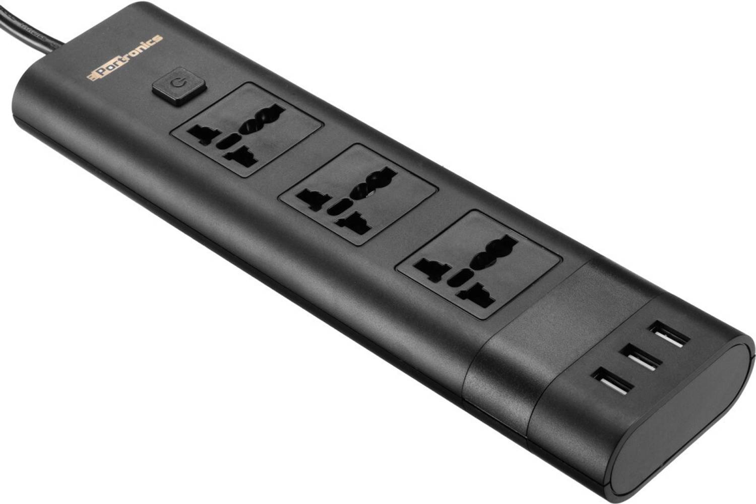Portronics Power Plate II three 5A Electrical Universal Sockets and 3 USB Ports 4 Socket Extension Boards