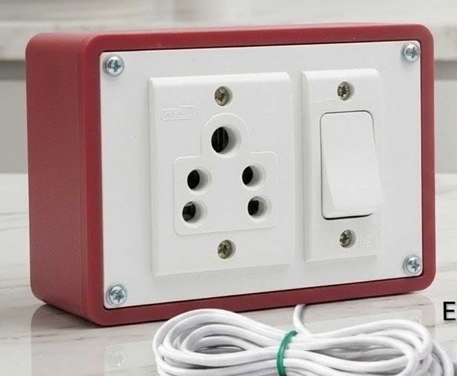 Image of ELITRO Premium 6A Multi-Plug Extension Board 4x4inch With 3 Meters chord 1 Socket Extension Boards