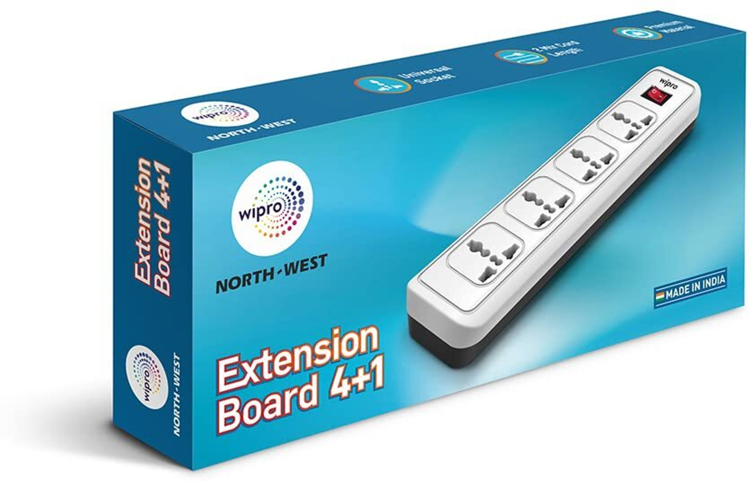 Image of Wipro Essential 4 Plus 1 4 Socket Extension Boards