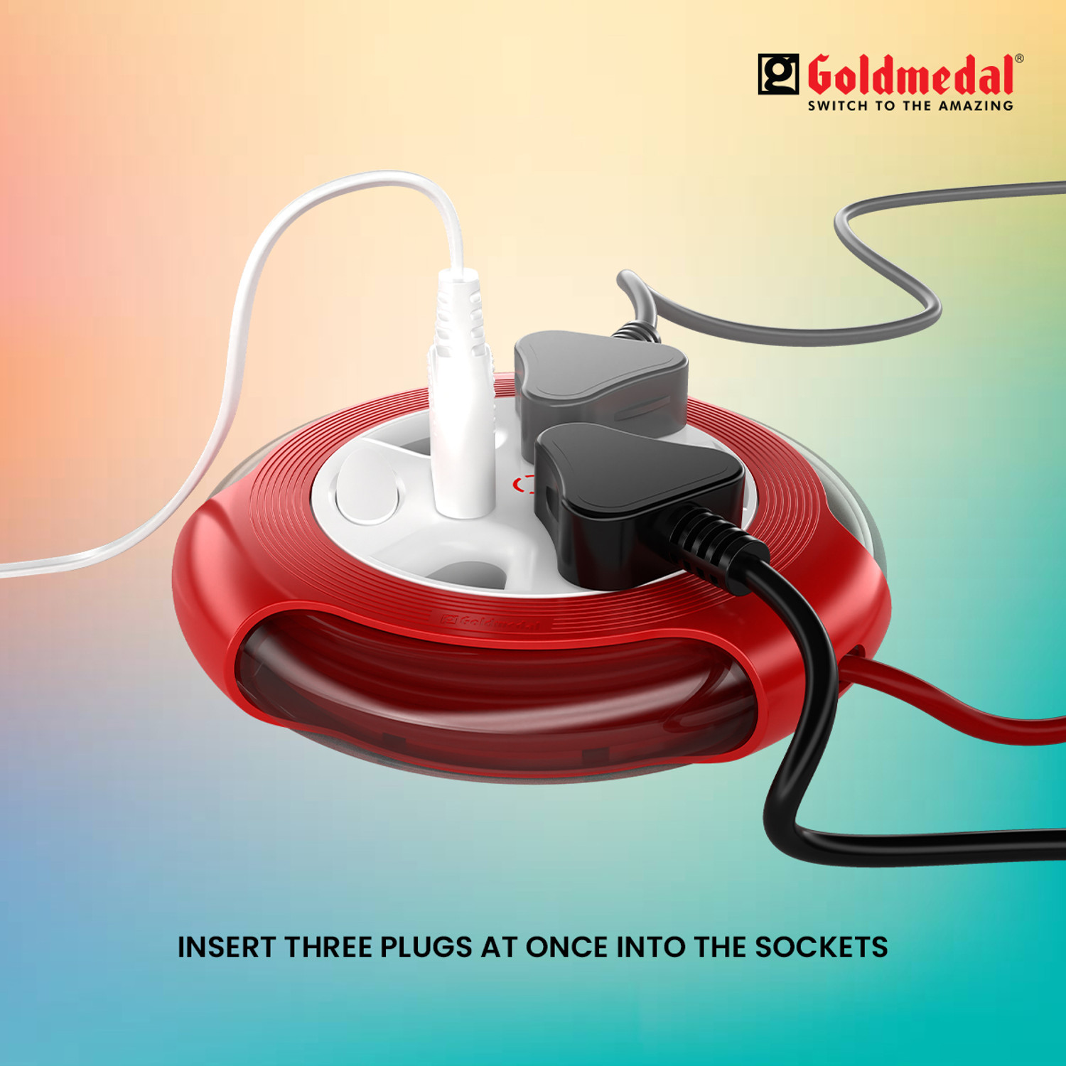 Image of Goldmedal Krysta 2 Pin 5 Mtr Cable 205135 3 Socket Extension Boards
