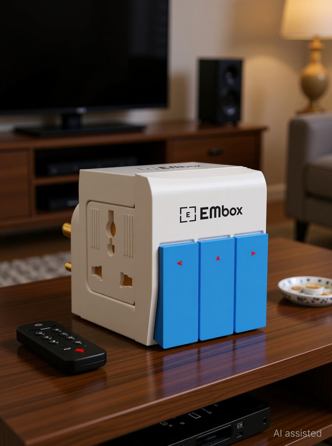 Image of EMBox 3 Way Extension Board 3 Pin Universal Socket Multi Plug with Individual Switch 3 Socket Extension Boards