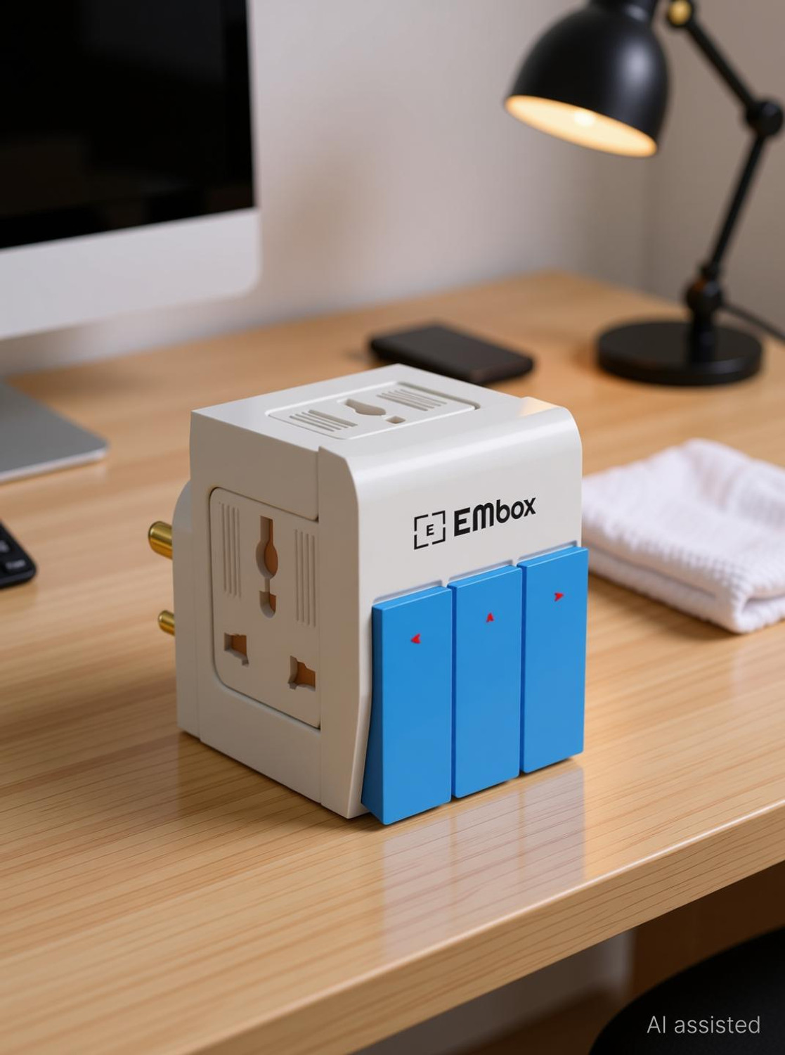 Image of EMBox 3 Way Extension Board 3 Pin Universal Socket Multi Plug with Individual Switch 3 Socket Extension Boards