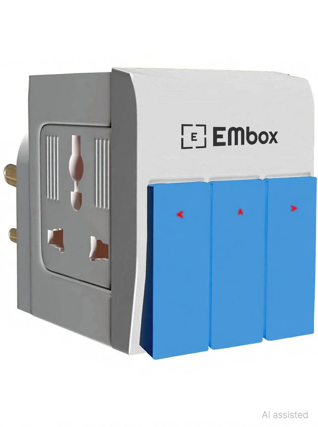 Image of EMBox 3 Way Extension Board 3 Pin Universal Socket Multi Plug with Individual Switch 3 Socket Extension Boards