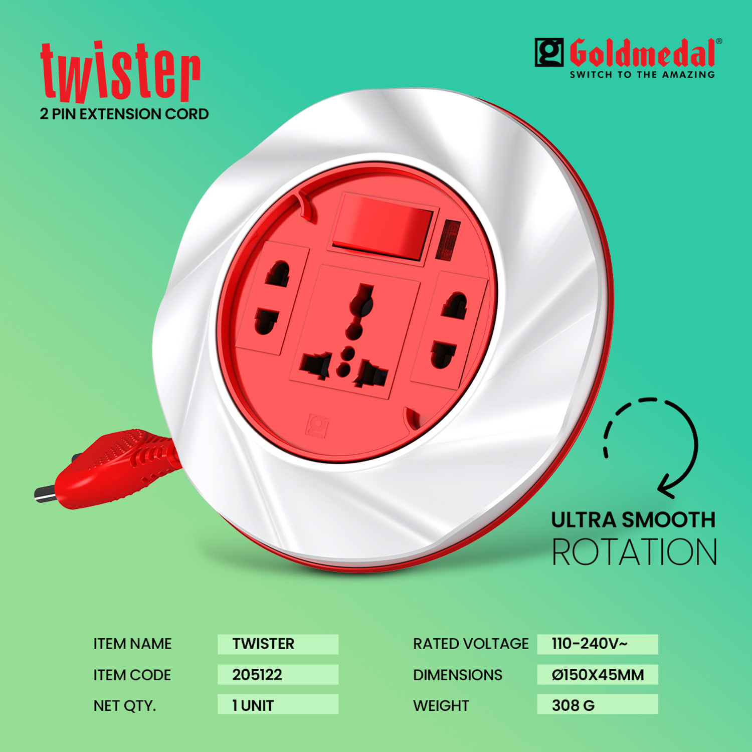 Image of Goldmedal Twister 16a 3 Socket Extension Boards