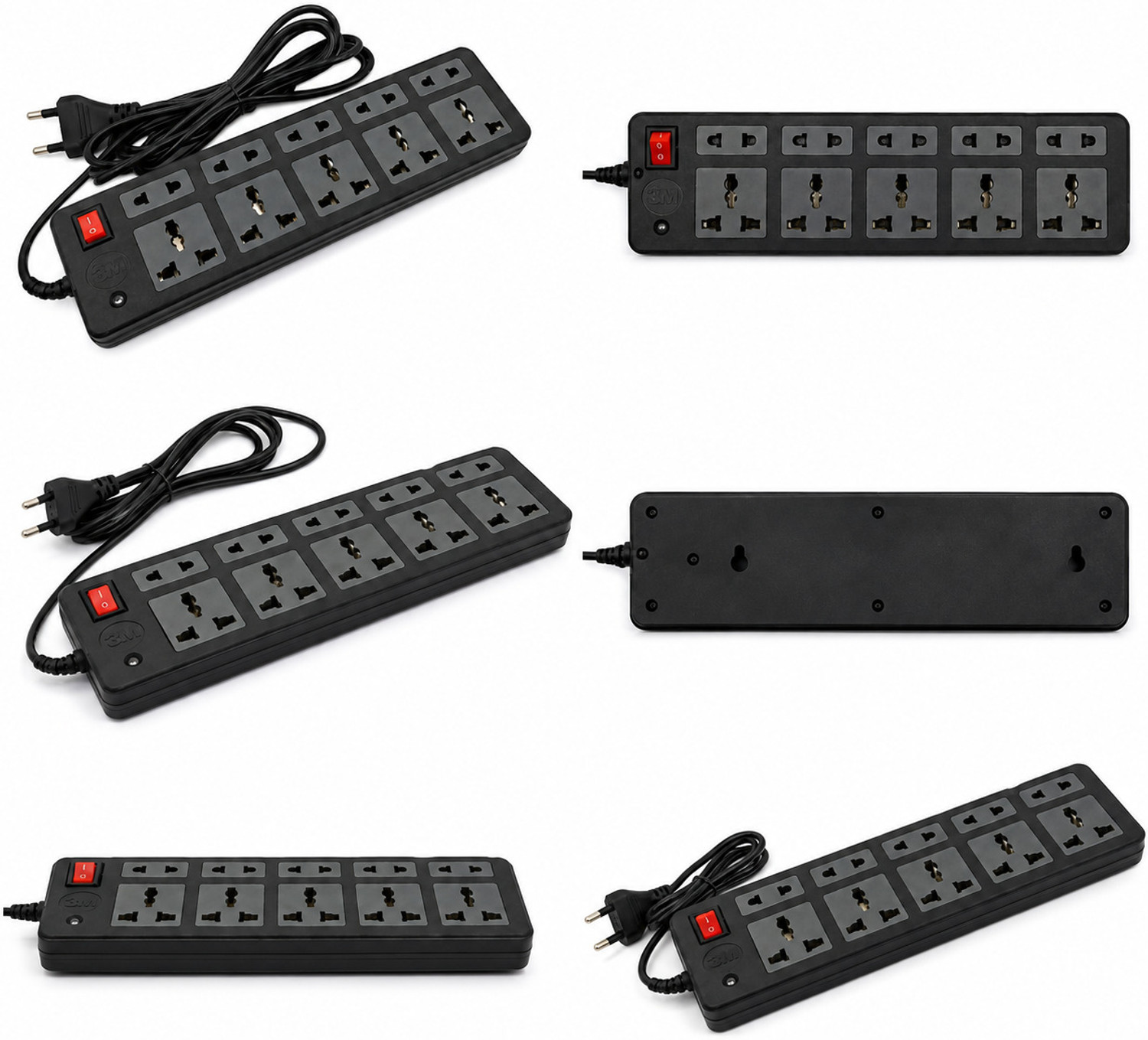 Image of Alpha groups 5+5 Socket Extension Board 10 Socket Power Strip with ON /OFF 10 Socket Extension Boards (Multicolor, 3 m)