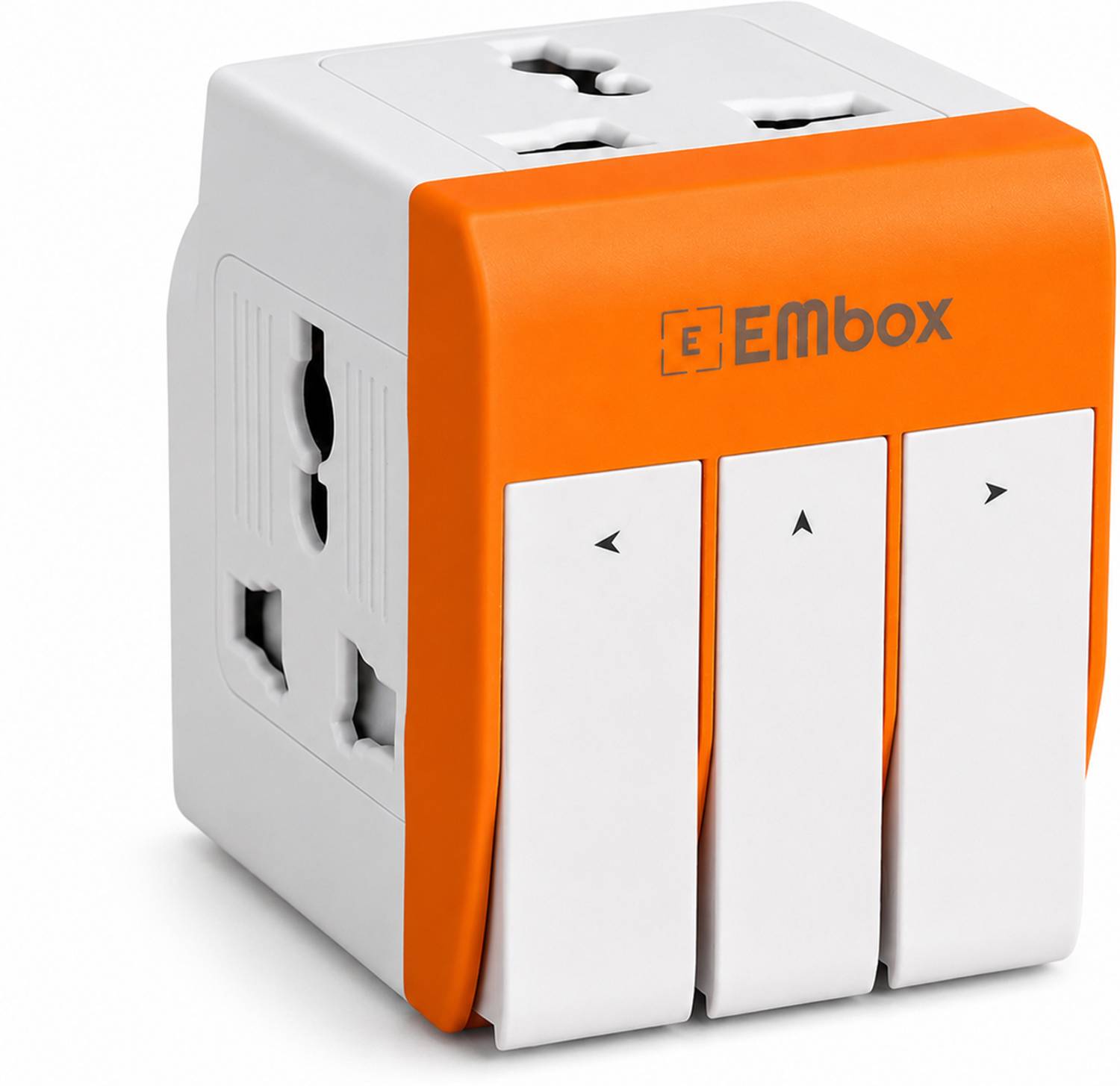 EMBox 3 Pin Multi Plug Socket-Universal Travel Adapter with