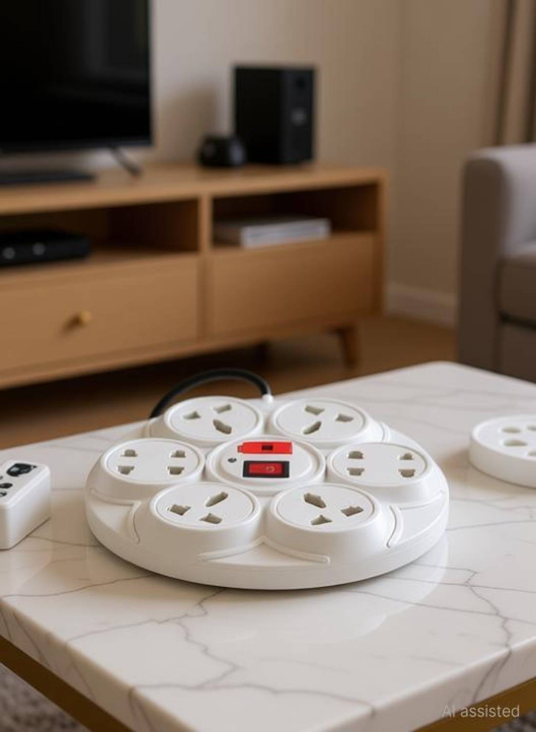 CANDLE Round 2m-8+1 Master Switch,Universal Sockets+Indicator Extension Board 8  Socket Extension Boards