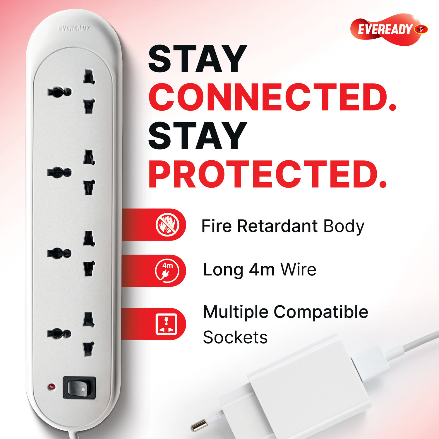 Image of EVEREADY Everprotect NEO Spike Guard - X4 (4 meter) 4 Socket Extension Boards