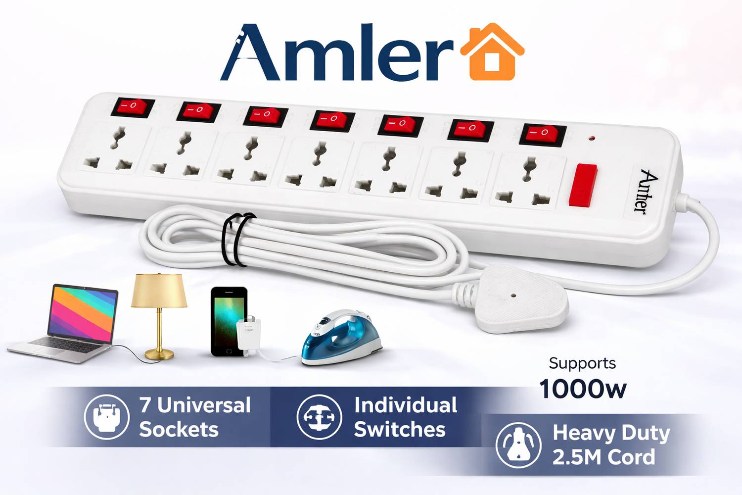 AmlerIndustries Amler Extension Board 7 Socket Extension Boards