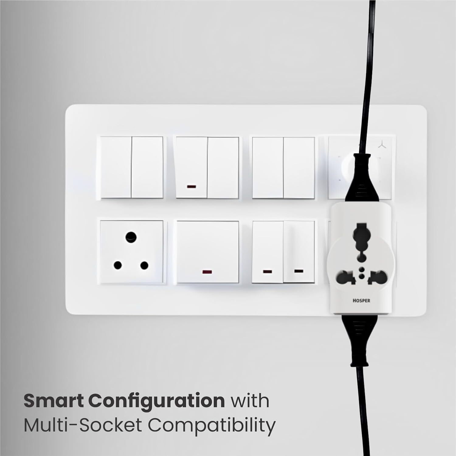 Image of Hosper 6 AMP to 16 AMP Multi Plug Adapter - Converts 6A Socket to 16A (Pack of 5) 5 Socket Extension Boards