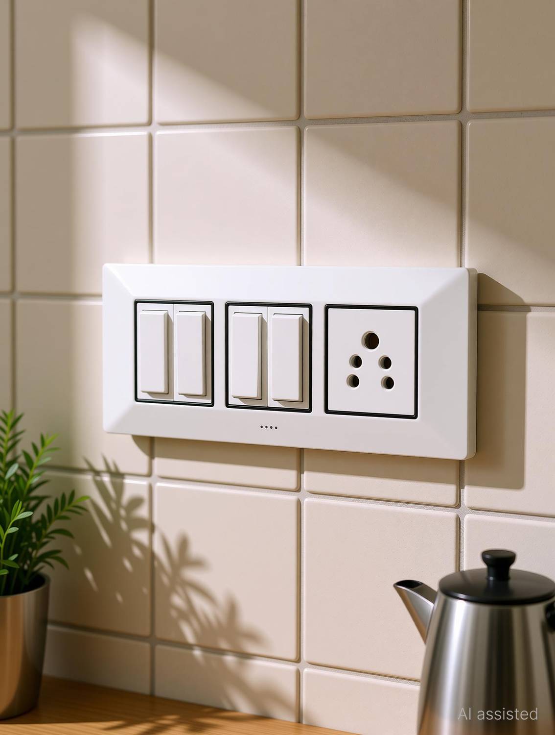 BAHUL BAHUL Wall Mount Board with CONA Switch Surface Fit 1 Socket Extension Boards