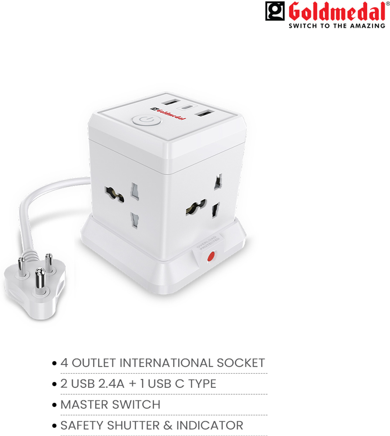 Image of Goldmedal Turbocharge 4+3 Power Strip 4 Socket Extension Boards