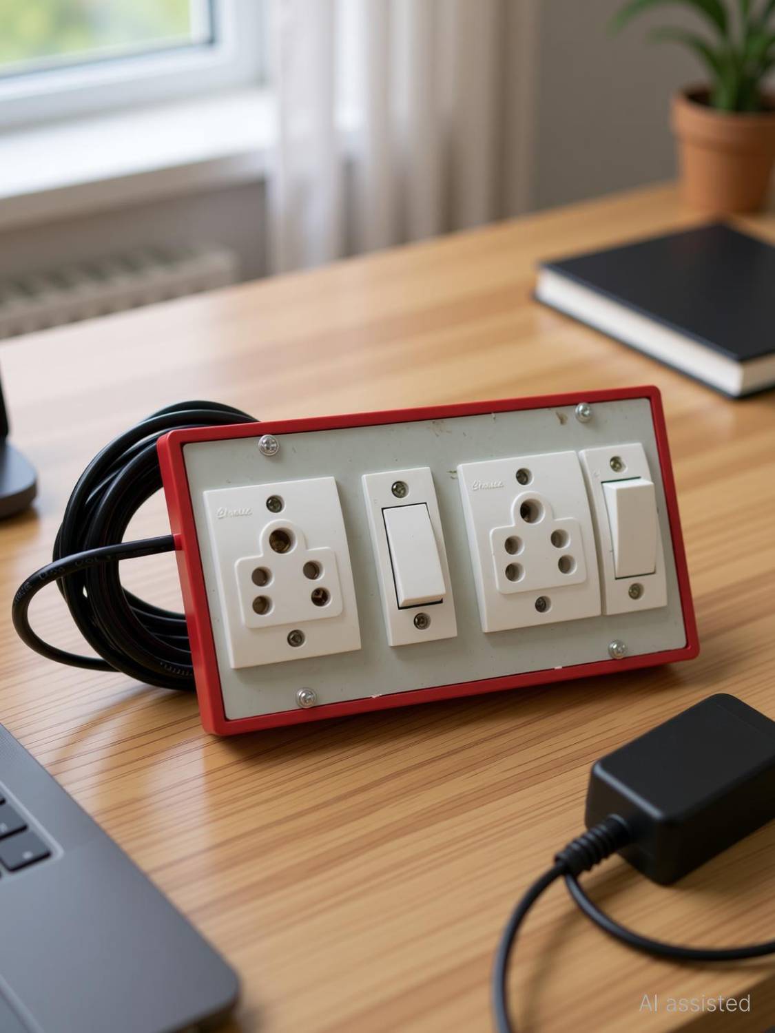 Abhinex 2 Sockets + 2 Switches | Multi-Purpose Electric Board for Daily Use 2 Socket Extension Boards