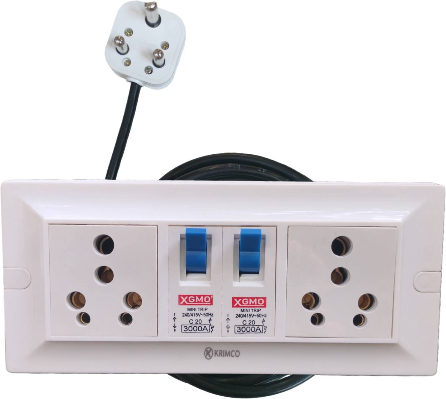 AQUAZED Extension board heavy duty 16 amp with individual MCB switch 2+2 2  Socket Extension Boards