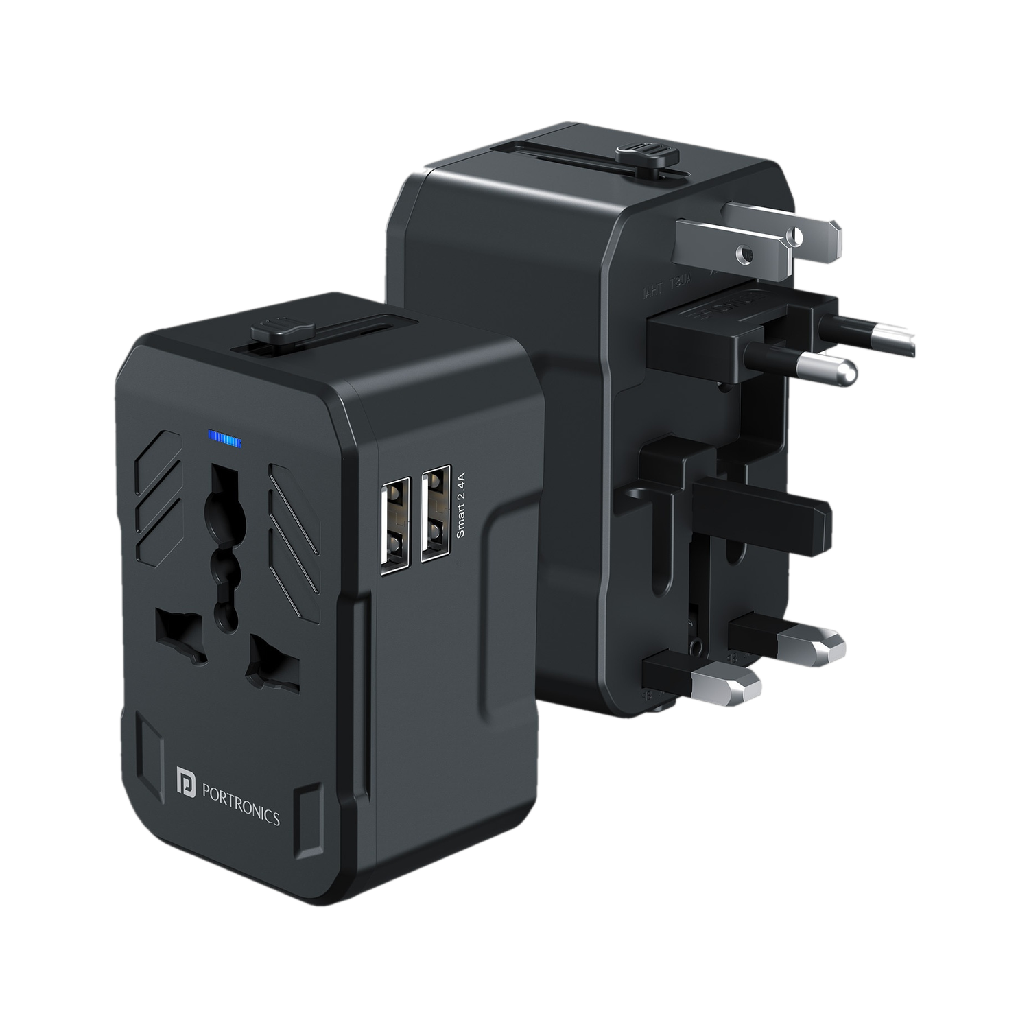 Image of Portronics Juicemate 2 12W All In One Universal International Travel Adaptor,2X USB-A Port 1 Socket Extension Boards