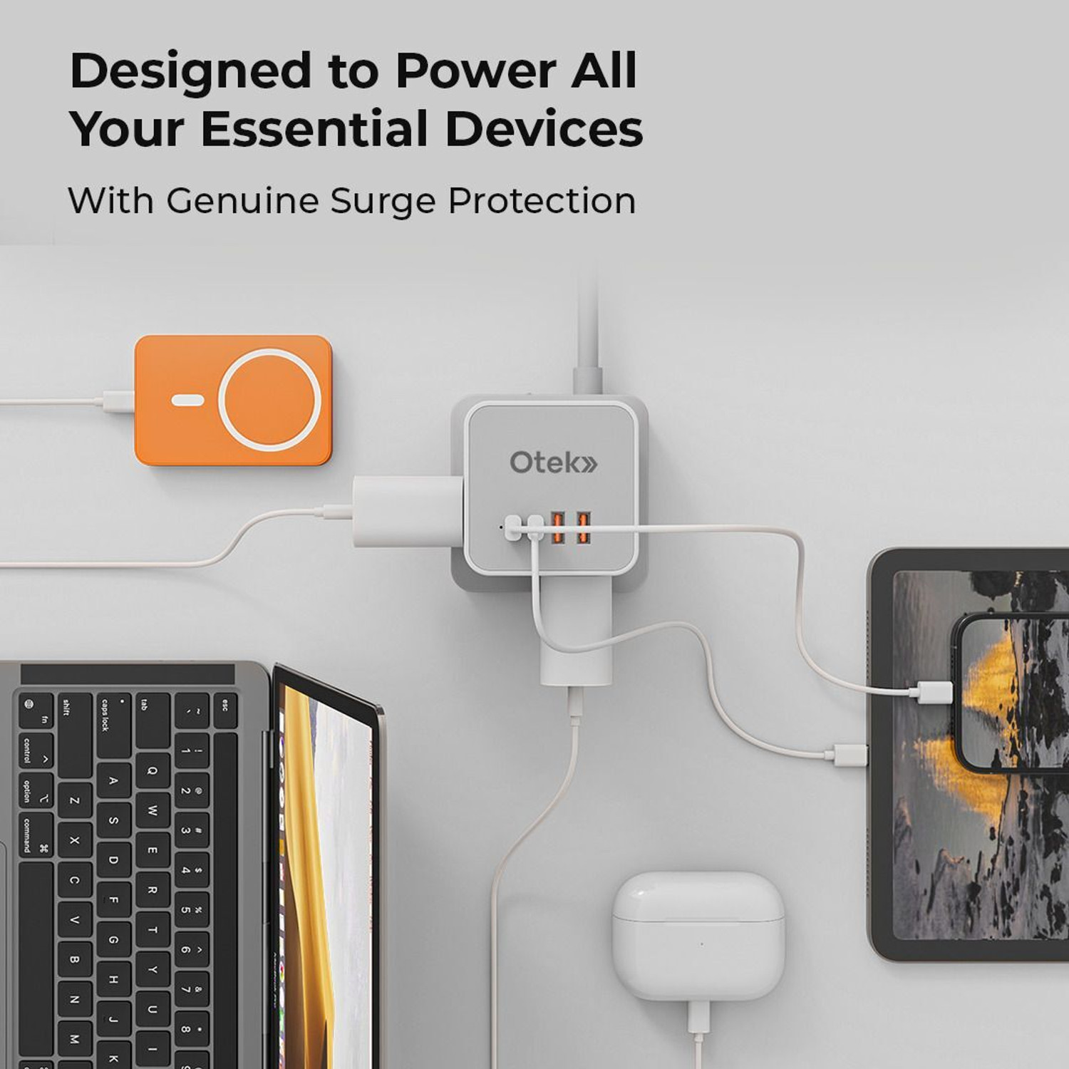 Image of OTEK Heavy Duty 2 USB & 2 Type-C Fast Charging 4 Socket Extension Boards