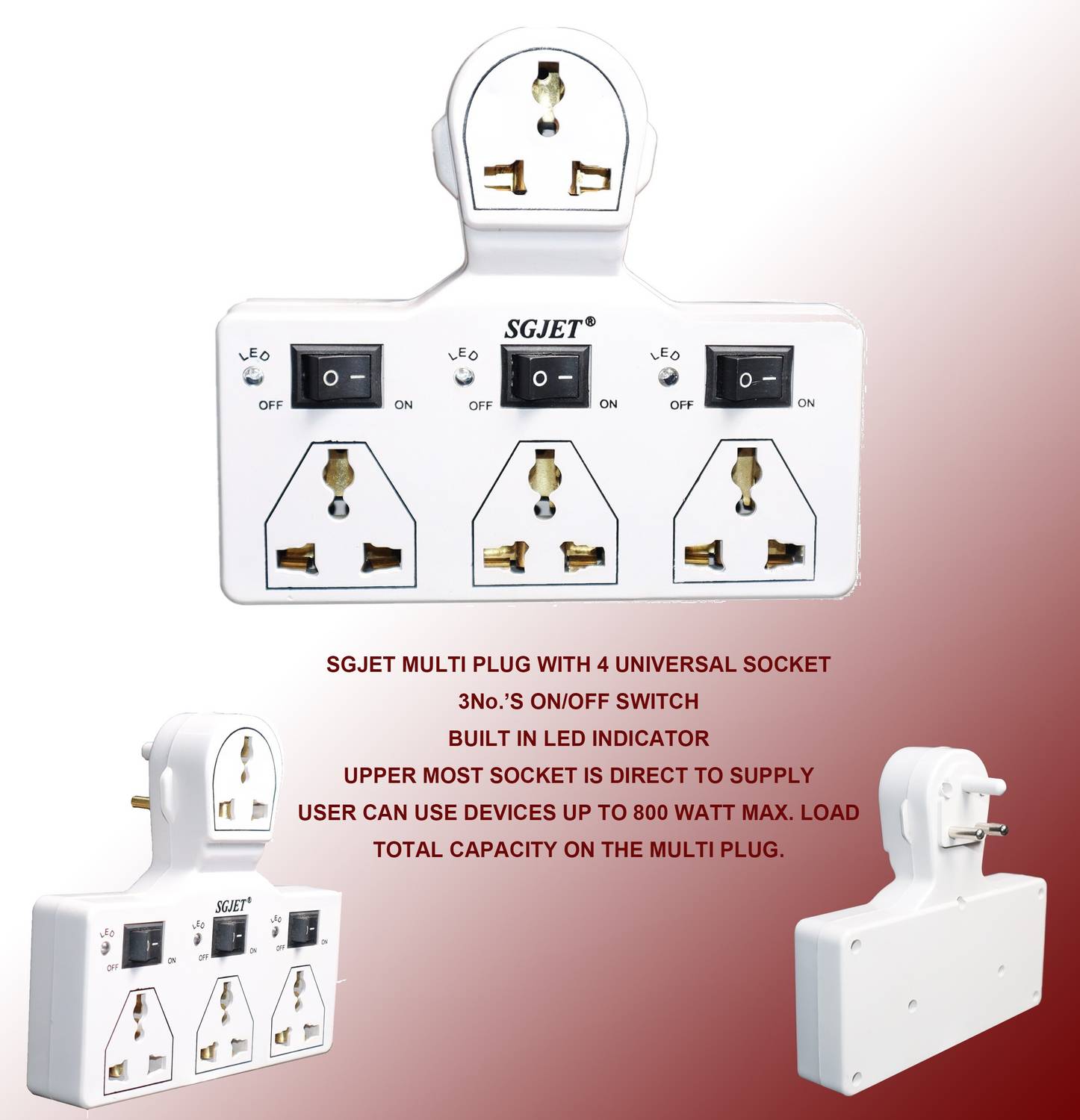 SGJET 4 Socket Multi Plug Extension Board - Image 3