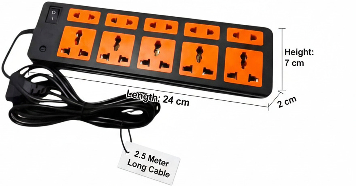 Image of GoutamOP 10 Socket Extension Board with Master Switch & Indicator 10 Socket Extension Boards