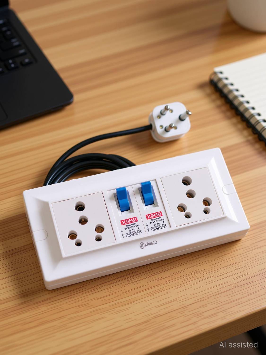 AQUAZED Extension board heavy duty 16 amp with individual MCB switch 2+2 2  Socket Extension Boards