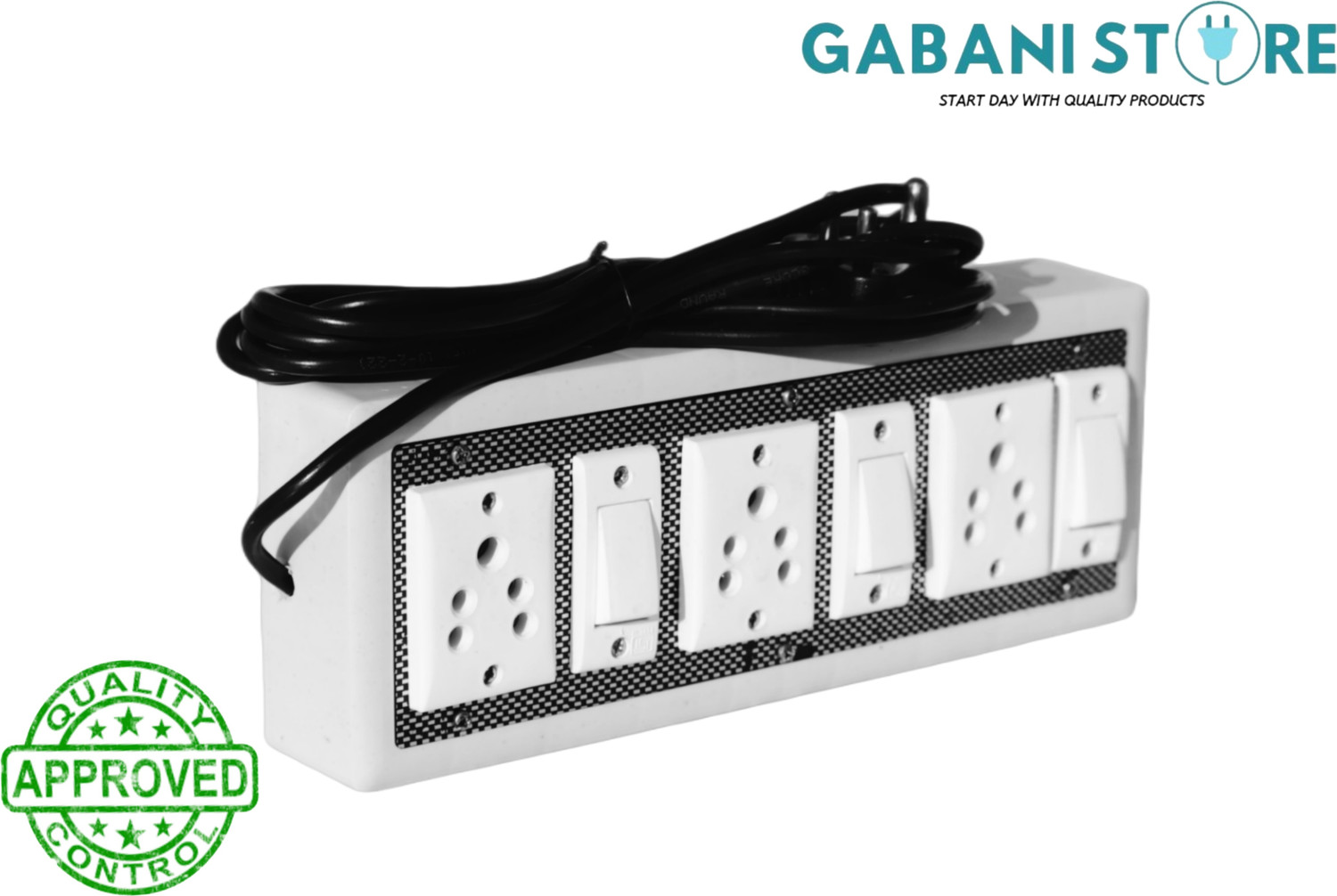 Image of KHOPALA 3 Socket & 3 Switch Board with 3 Yard wire 3 Socket Extension Boards