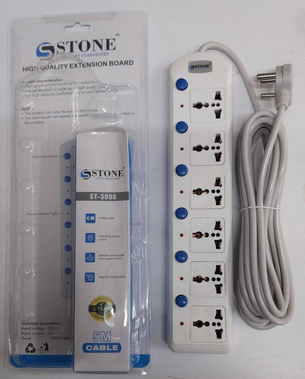 Stone 6 Way Computer Power Strip with Switches - Image 5