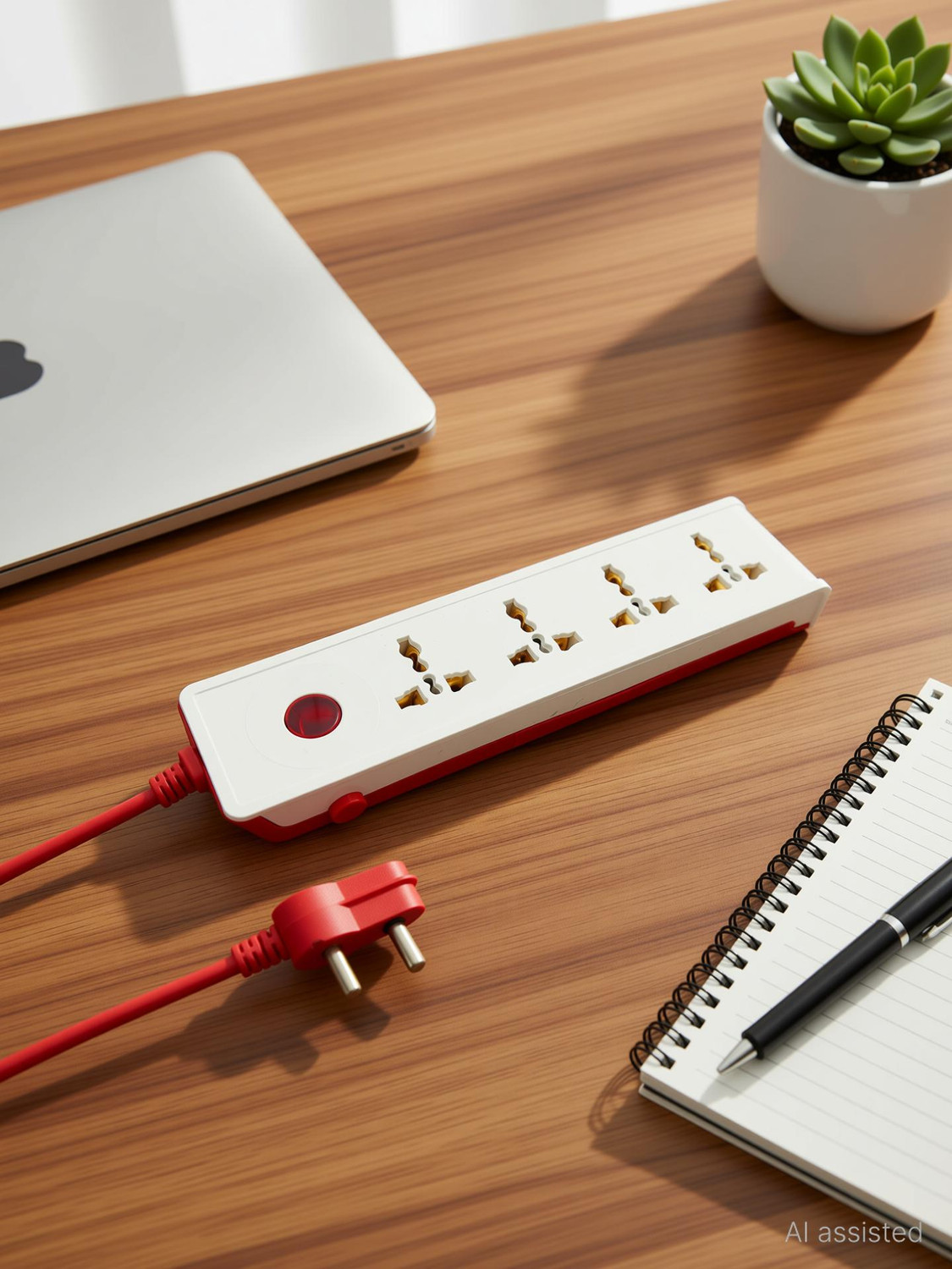 Image of Hillgrove Heavy Duty 5 Meter Long Cable Power Extension Board with 4 Universal Socket and 1 Switch Surge Protector Board for Computer /Home 4 Socket Extension Boards