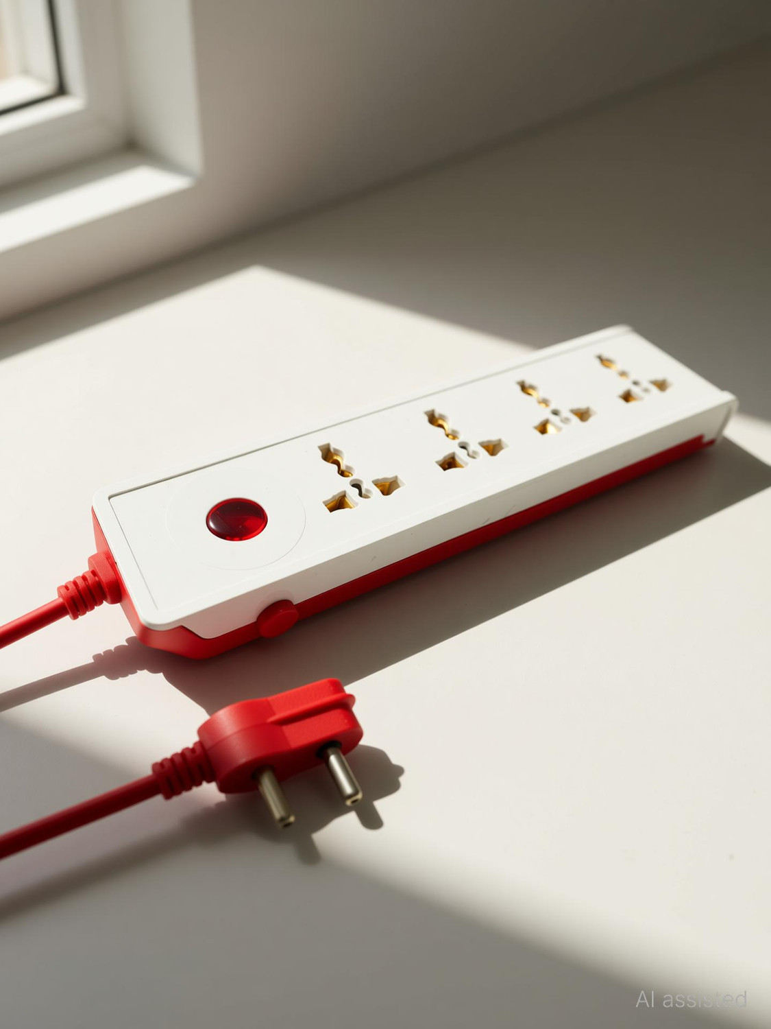Image of Hillgrove Heavy Duty 5 Meter Long Cable Power Extension Board with 4 Universal Socket and 1 Switch Surge Protector Board for Computer /Home 4 Socket Extension Boards