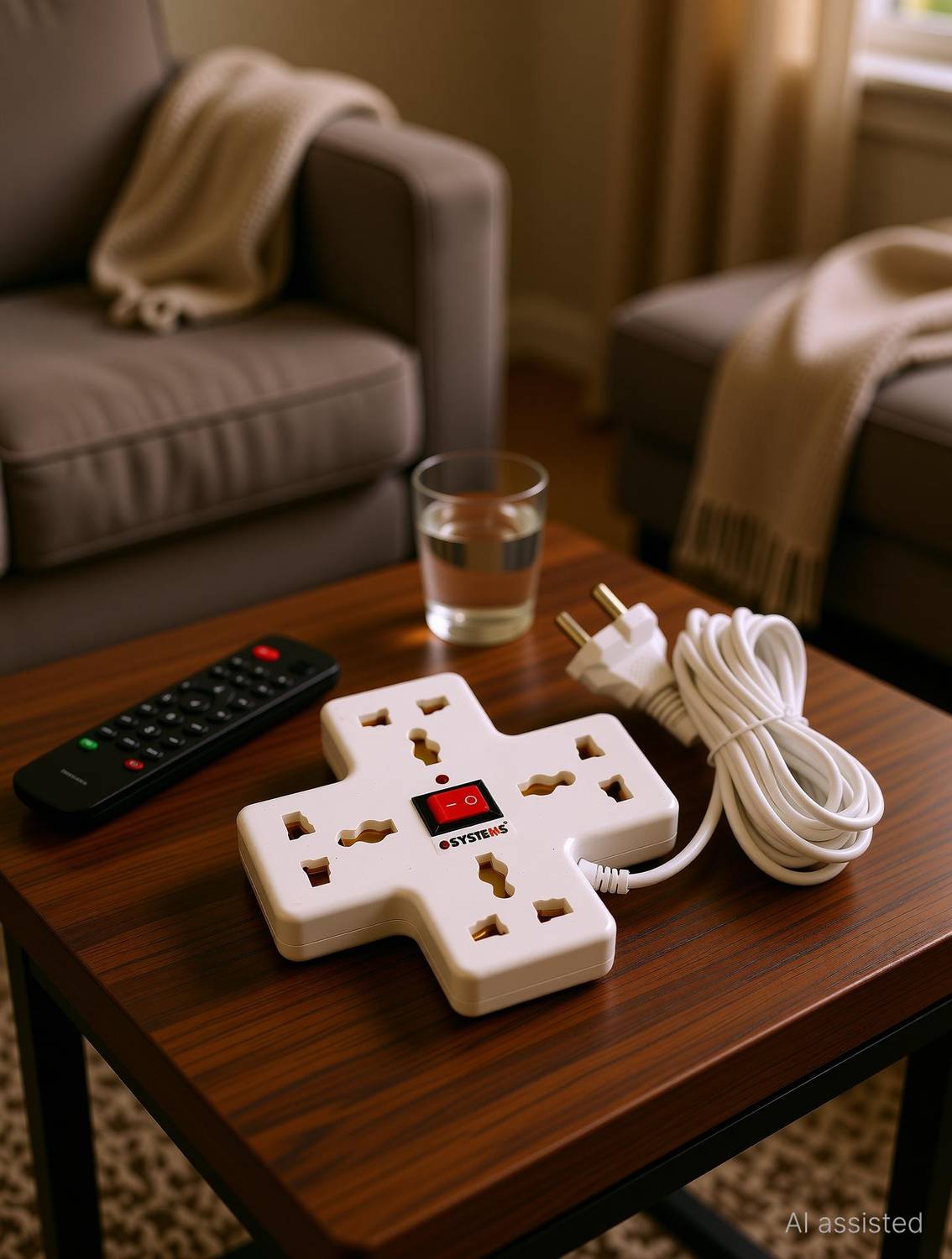 eSYSTEMS Extension Board, Multi Plug Point Strip, Extension Cord 6 Amp 4  Socket Extension Boards