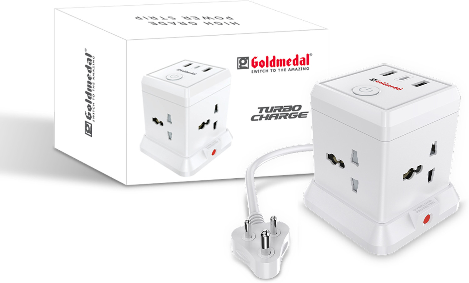 Image of Goldmedal Turbocharge 4+3 Power Strip 4 Socket Extension Boards