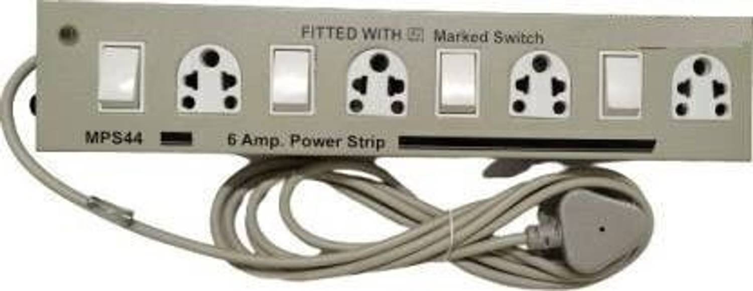 BAHUL BAHUL Metal Body Extension Board 4 Socket 4 Switch 4 Meter Wire 4 Socket Extension Boards