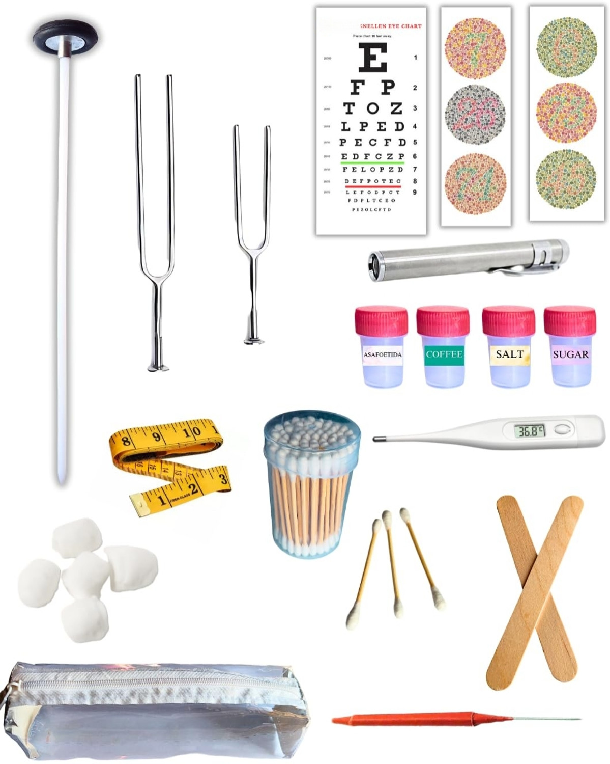 DHAVLO CNS Examination Kit 4 with Snellen Chart and Neurological ...