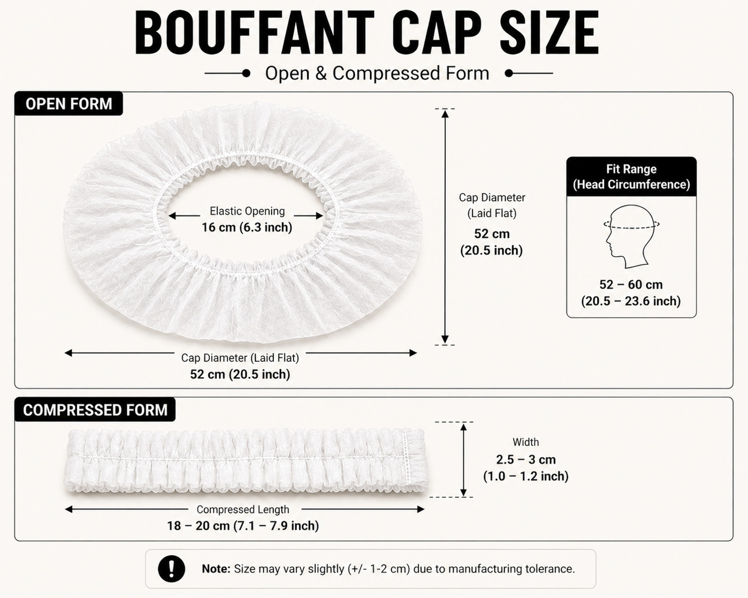 Image of 7SHIELD 100 Pieces Disposable Non Woven Bouffant (White) Surgical Head Cap