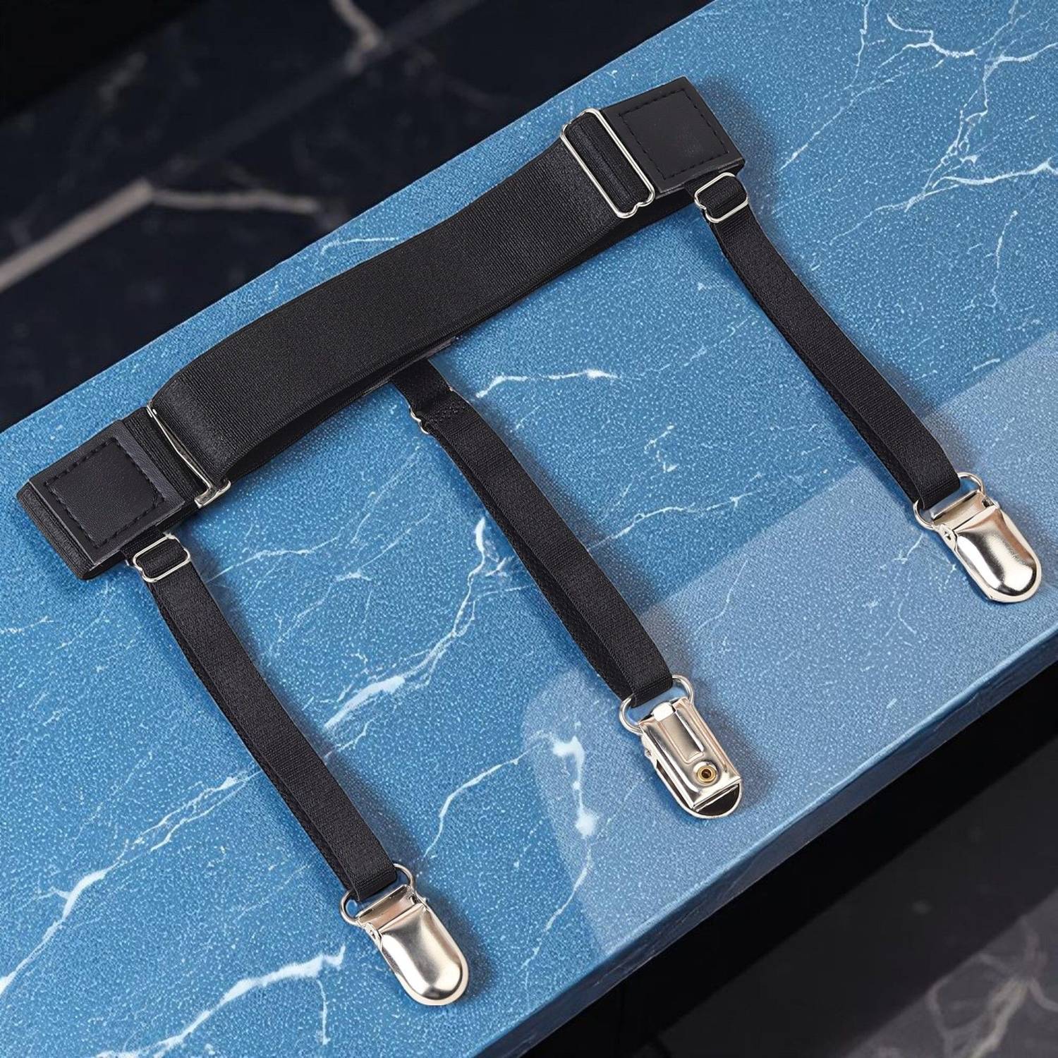 LEOWINGS Y-Back Suspenders for Men Black